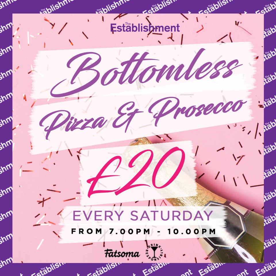 Have you made plans to join us for Pizza &amp; Prosecco? 🍕🥂 

The perfect reason to get your friends together! Every Saturday 7-10pm for only £20 🍾

You can book a date here
👉 bit.ly/EstablishmentD…