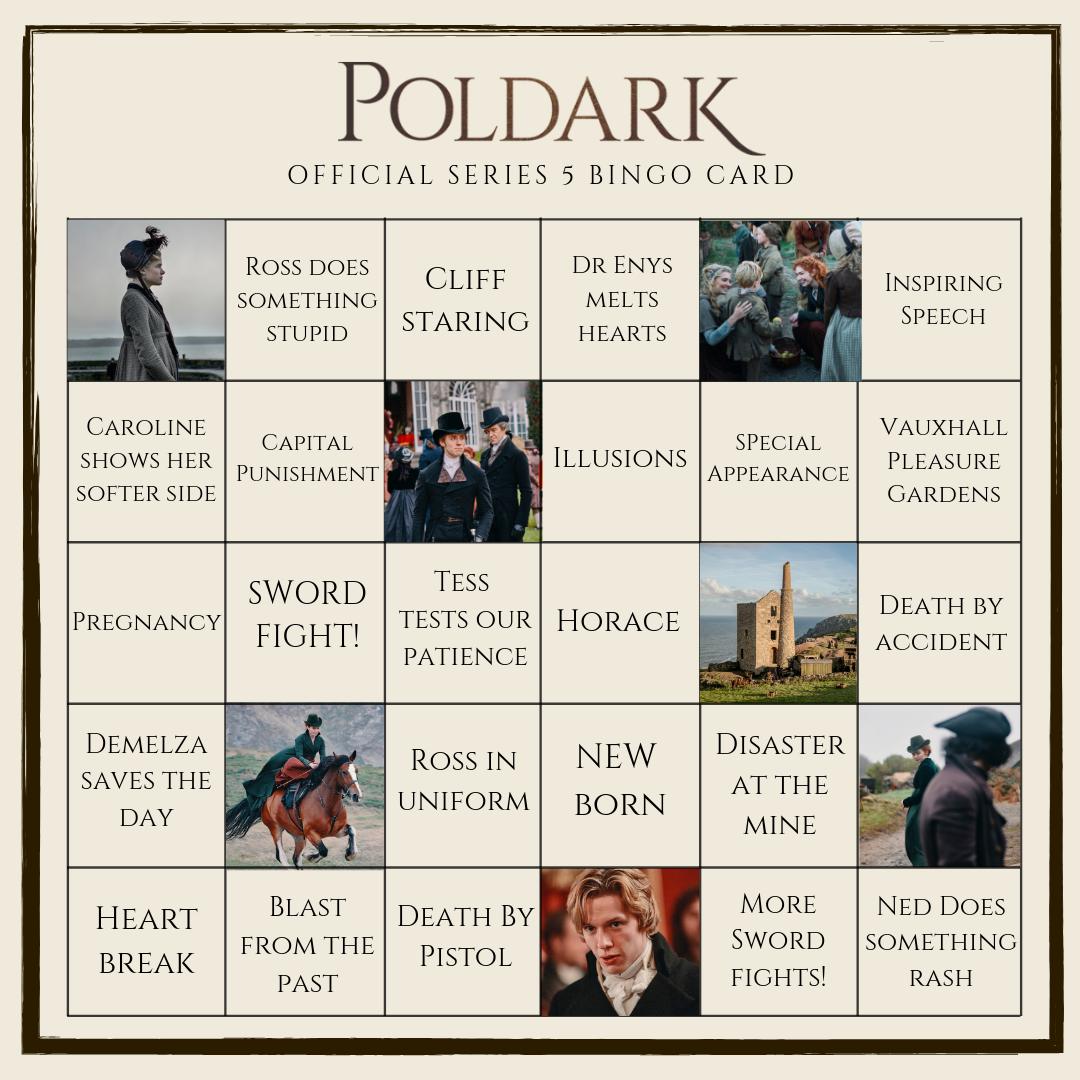 Today's the day! Get your official #Poldark BINGO cards ready and keep those eyes peeled. You have to watch all 8 episodes to get a full house! Tune in to <a href="/BBCOne/">BBC One</a> at 9pm for the the first episode.