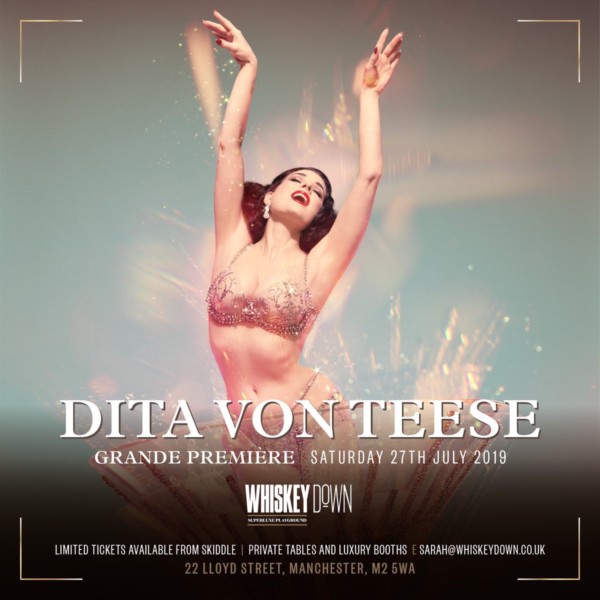CHVRLIE's tweet photo. Setting new standards over at Whiskey Down Manchester @DitaVonTeese 🔥 🔥 https://t.co/b0Qr00Tkt6