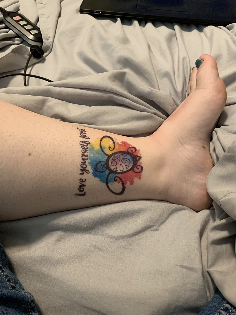ordinaryturtles's tweet photo. So I did one of those “design your own temporary tattoos” so I’d have an idea of what mine would look like when I get it done. I’m not a big fan of the red and yellow but I love the water color look. Especially how it’s different on the inside of the shell. #loveit #iwillgetthis https://t.co/1lJ2hLVMwN