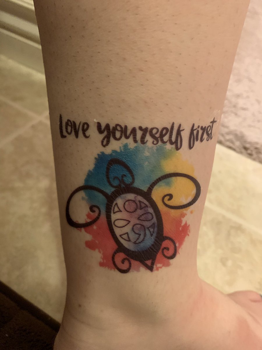ordinaryturtles's tweet photo. So I did one of those “design your own temporary tattoos” so I’d have an idea of what mine would look like when I get it done. I’m not a big fan of the red and yellow but I love the water color look. Especially how it’s different on the inside of the shell. #loveit #iwillgetthis https://t.co/1lJ2hLVMwN