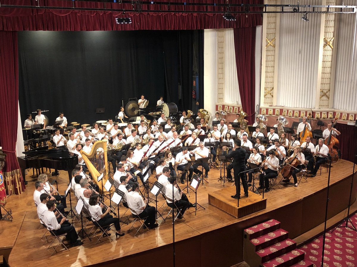 WASBE1's tweet photo. Banda Sinfónica Unión Musical de Llíria (Spain), tonight conducted by Andres Valero and Miguel Etchegoncelay is performing live at the WASBE World Conference in Buñol, Spain.
#wasbe #wasbeconference #wasbebunol #wasbe2019 #bunol #bunol2019 https://t.co/PGoQjsQK3E