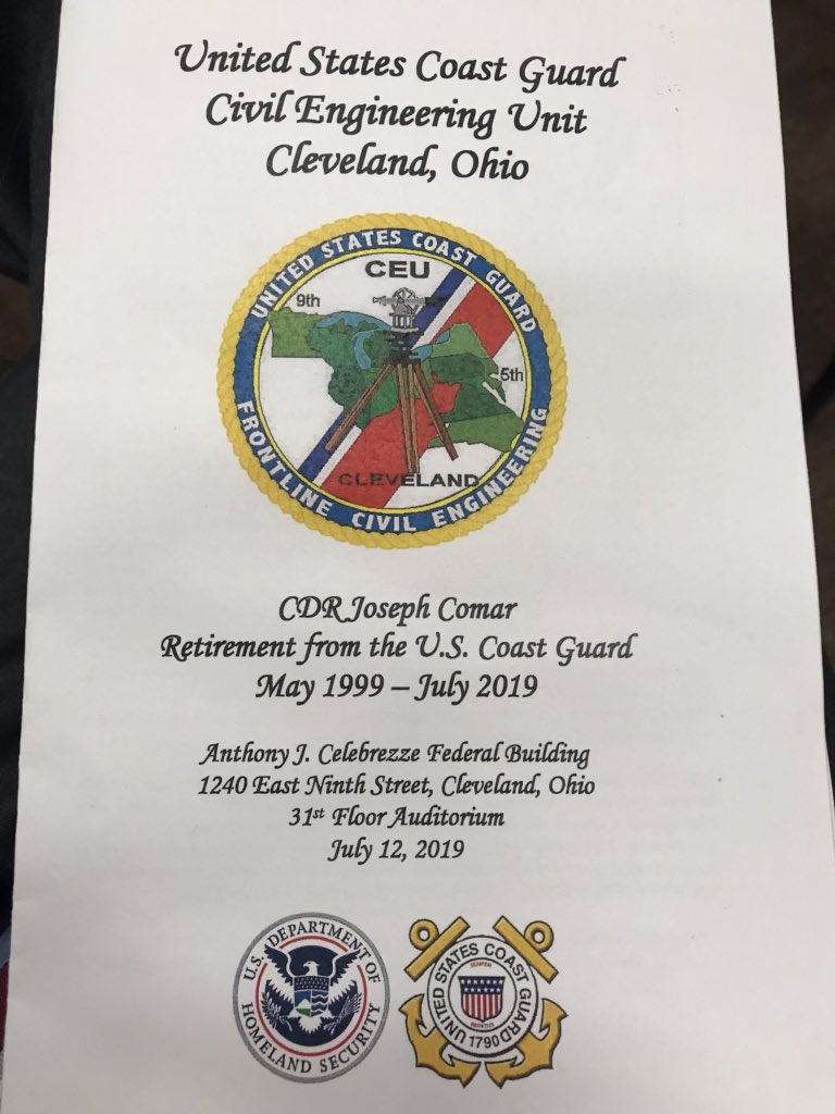 peck_simon's tweet photo. Honored to have attended the retirement ceremony of @uscoastguard  CDR Joseph Comar and @caseweatherhead EMBA graduate 2017. Thank you for your service Joe. https://t.co/n0mr63tL6n