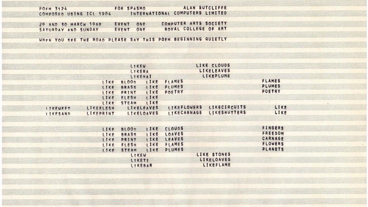 Marking the fiftieth anniversary of the landmark <a href="/computerartssoc/">Computer Arts Society</a>  Event One exhibition at the RCA, Event Two is an exhibition of historical and contemporary digital art. Read more about the events on offer here: rca.ac.uk/news-and-event…