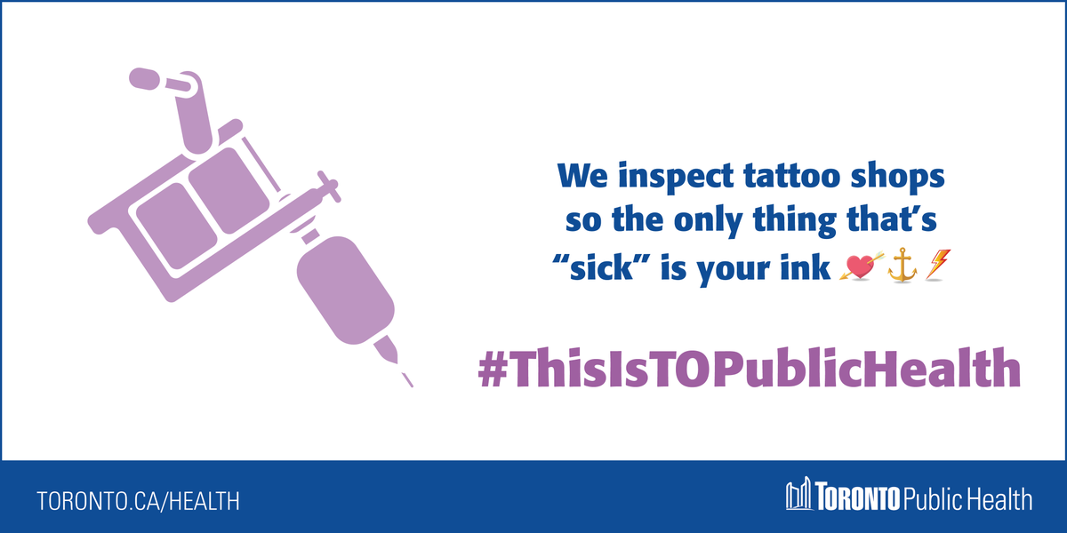 TOPublicHealth's tweet photo. Our BodaySafe program inspects tattoo shops, spas, nail salons and more to make sure you look and feel your best. Get the latest inspection results before your next visit: https://t.co/zgEoOmX6uW #ThisIsTOPublicHealth https://t.co/HhUuU6aGMj