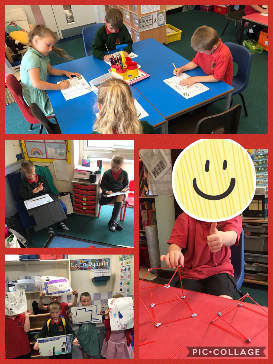 MrsGriffithMRh's tweet photo. Diwrnod prysur yn Nosbarth Llywelyn heddiw. Prawf Mathemateg Mawr, Gwaith Geirio Gwych, dylunio map trysor ac adeiladu siapiau 3d. @BigMaths #plantgweithgar #daliweithio #diweddtymor https://t.co/lgY5oBG4lS