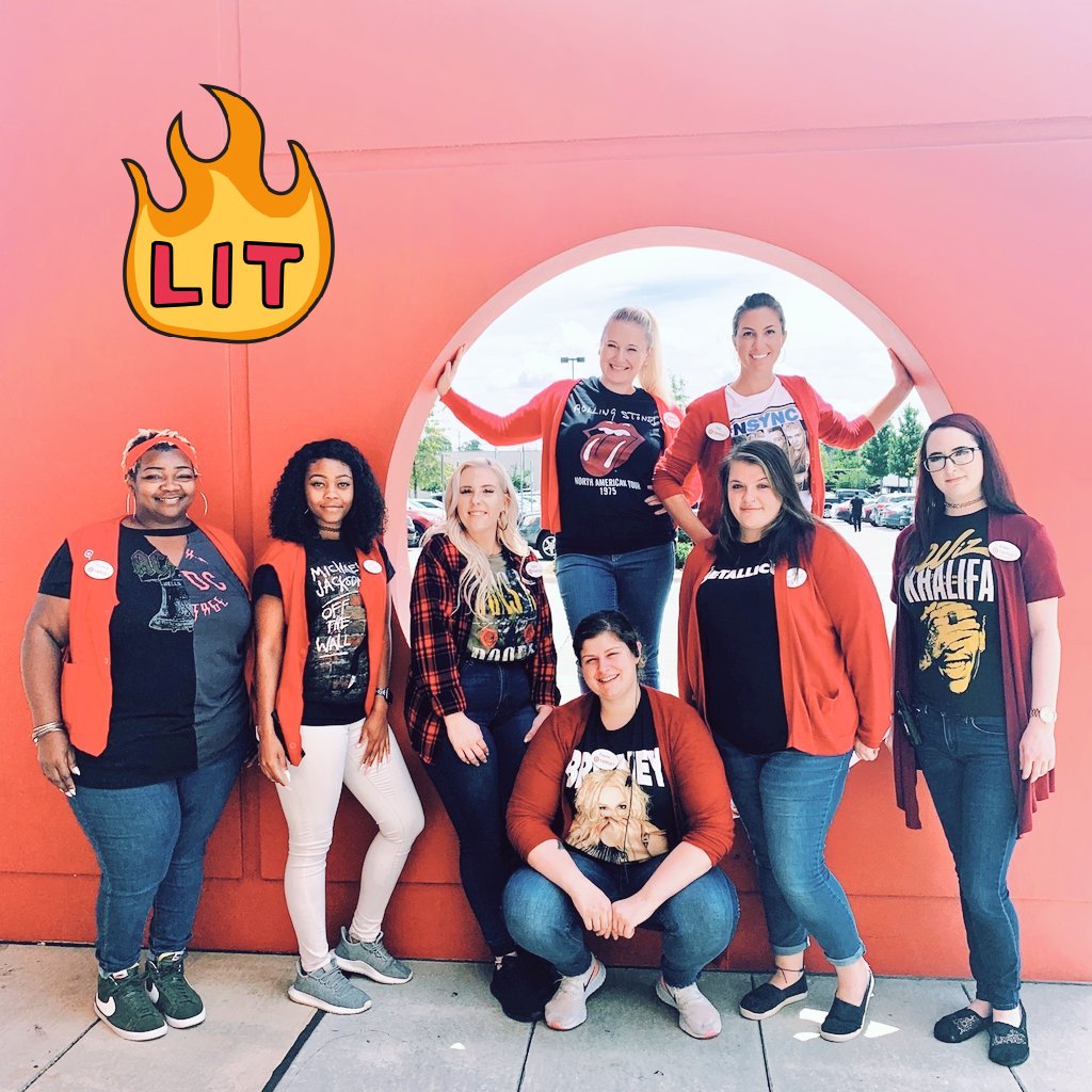 When your team proclaims that it's Band Tee Friday! #teamtarget #targetstyle #T2565 #Style #RollingStones #NSync #Britney #Metallica #GunsandRoses #MJ #ACDC #WizKhalifa #Allthemusic #bandteefriday #teamengagement