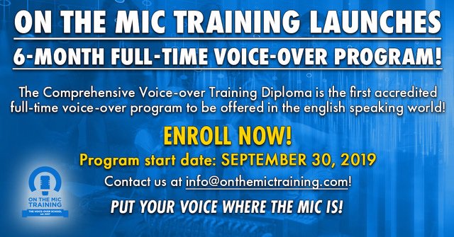 Noel Johansen (@noel_johansen) on Twitter photo Okay all you aspiring voice-actors out there! On The Mic Training’s Full-Time Voice-over Program 
starts Sept 30! There is no other program like it in the english speaking world! Come to Vancouver 
and train for 6 months with the best VO school out there! onthemictraining.com/fulltime-progr… Okay all you aspiring voice-actors out there! On The Mic Training’s Full-Time Voice-over Program 
starts Sept 30! There is no other program like it in the english speaking world! Come to Vancouver 
and train for 6 months with the best VO school out there! onthemictraining.com/fulltime-progr…