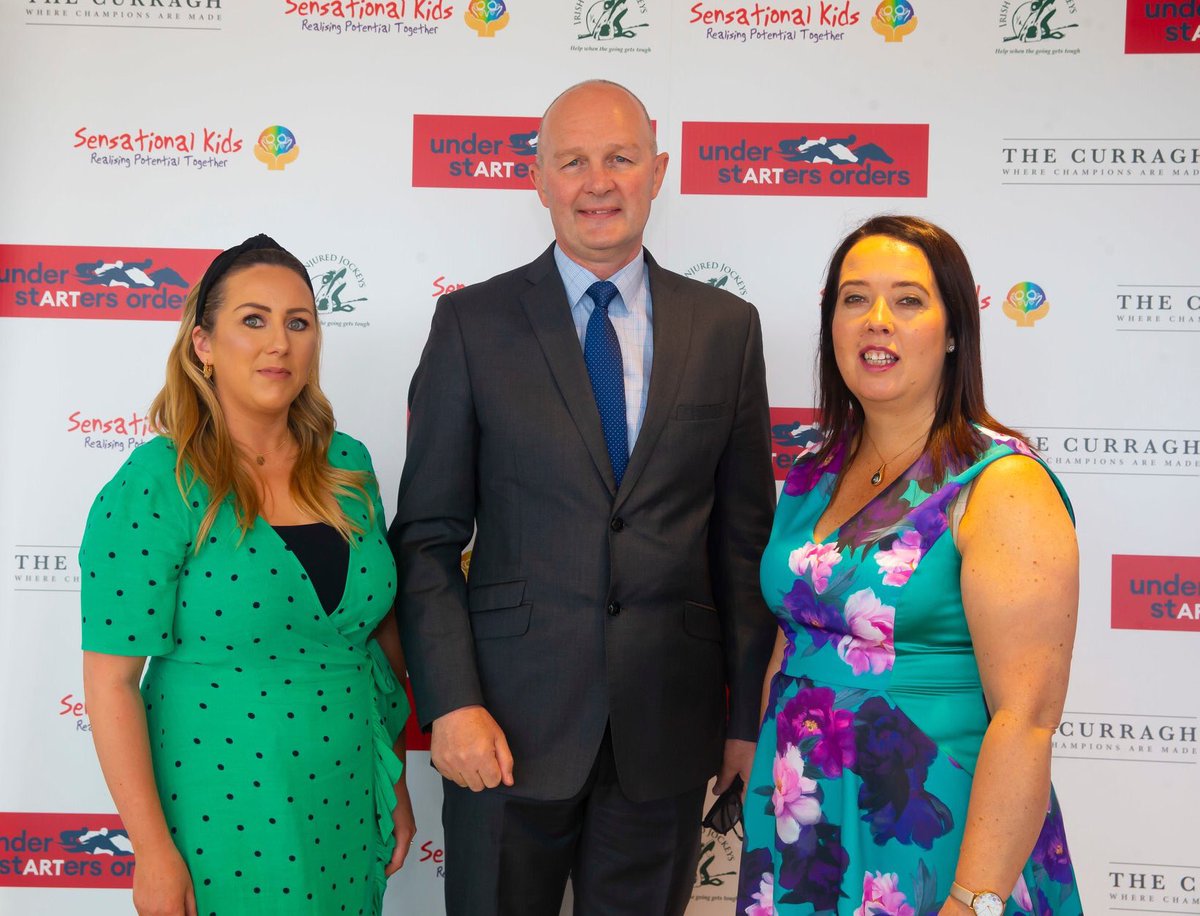 OrdersUnder's tweet photo. .@floodalisha of @InjuredJockeys and @KarenLeigh24 of @SenKidsCharity with Derek MCGrath CEO of @curraghrace at our auction last month on Derby Weekend. #FlashbackFriday https://t.co/rdPnQMpNi1