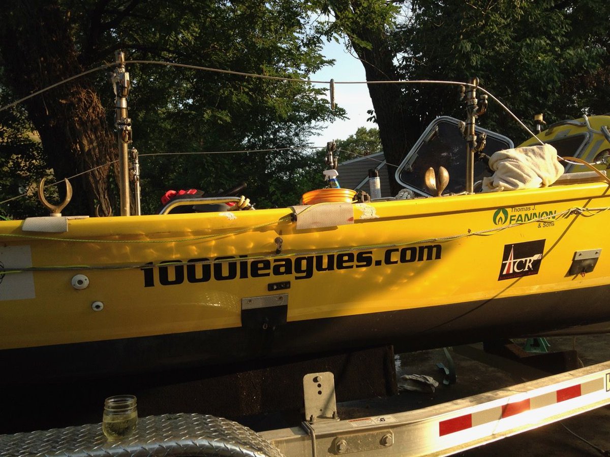 1000LeaguesRow's tweet photo. We are selling Nautilus. A great boat with good bones in need of repairs to become truly seaworthy again. Trailer is like new bought in 2016, and lightly used. $5000 OBO. Ancillary kit available as well . DM if interested. https://t.co/SAuU5nK049