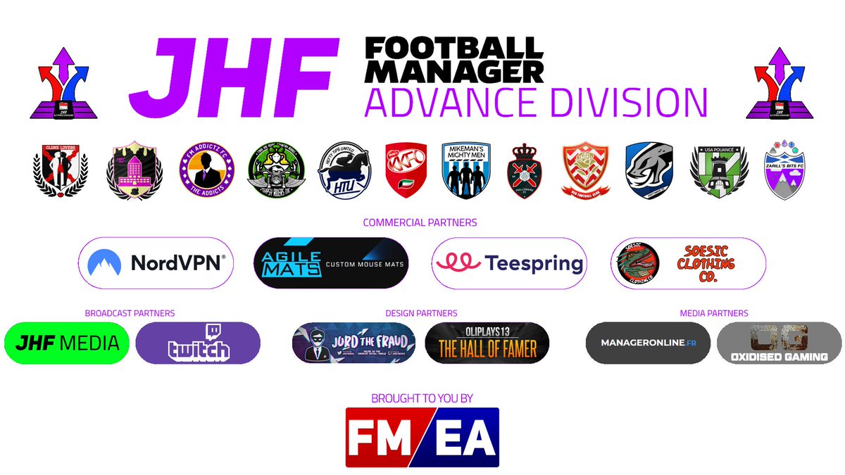 JHFgaming's tweet photo. 🎙️WE ARE LIVE ON @Twitch 🎙️

📺JHF @FootballManager Advance Division - Week 3📺

Catch it LIVE at https://t.co/NXJAh3WSno      

↗️The mid season break is OVER and our 12 clubs are back fighting for their place in next seasons JHF SuperLeague V ↖️

#Twitch #Live #FM19 #eSports https://t.co/gimvyjVrpn