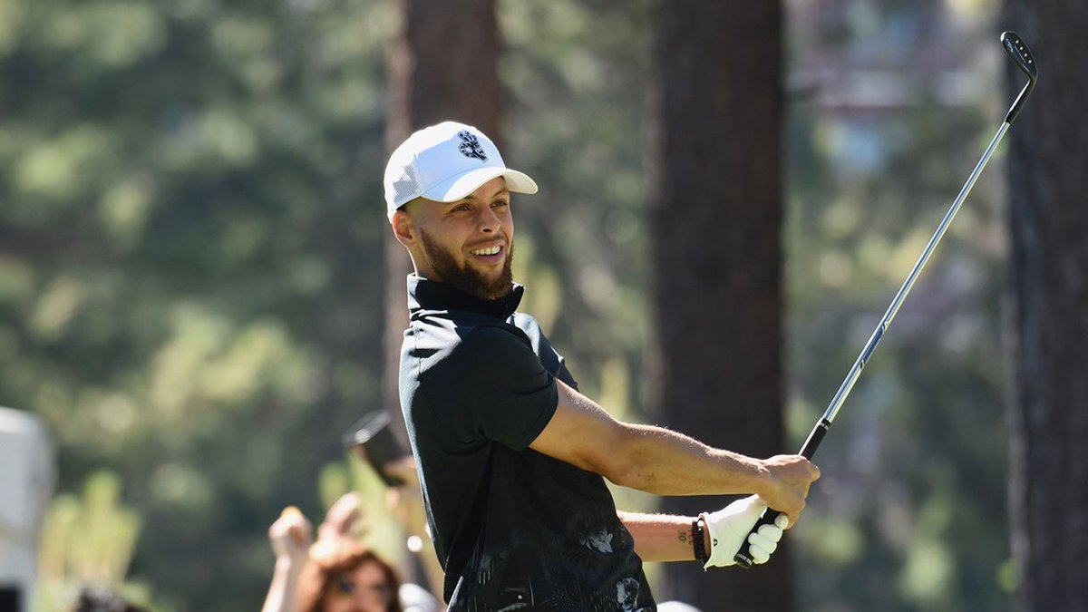 warriors's tweet photo. Off-season swingin’

Steph took his talents to the green for the weekend ⛳️

📷 Jeff Bayer/American Century Championship https://t.co/0bDqIYz1gj