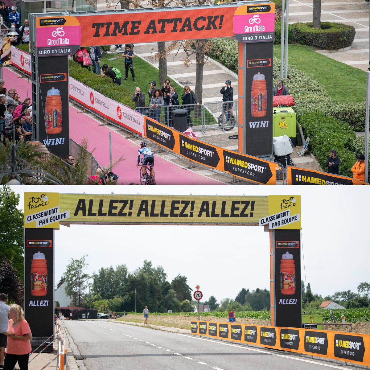 Il nostro fantastico arco a led ha attraversato i confini nazionali ed attualmente si trova alla nona étape della Grande Boucle. Quale versione preferite? Giro o Tour? A noi fanno impazzire entrambi! #TDF2019 #Giro102 #NamedSport