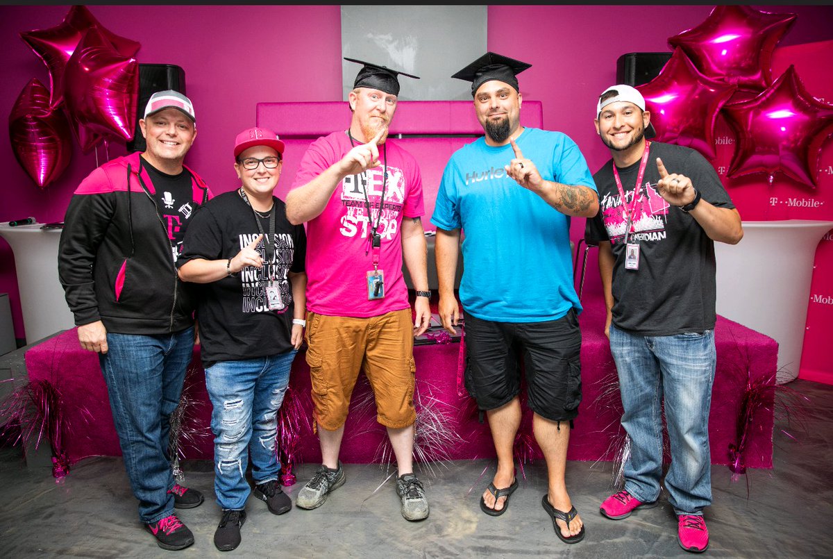 New graduates in the building! #TeamMagenta flexing their mental muscle.