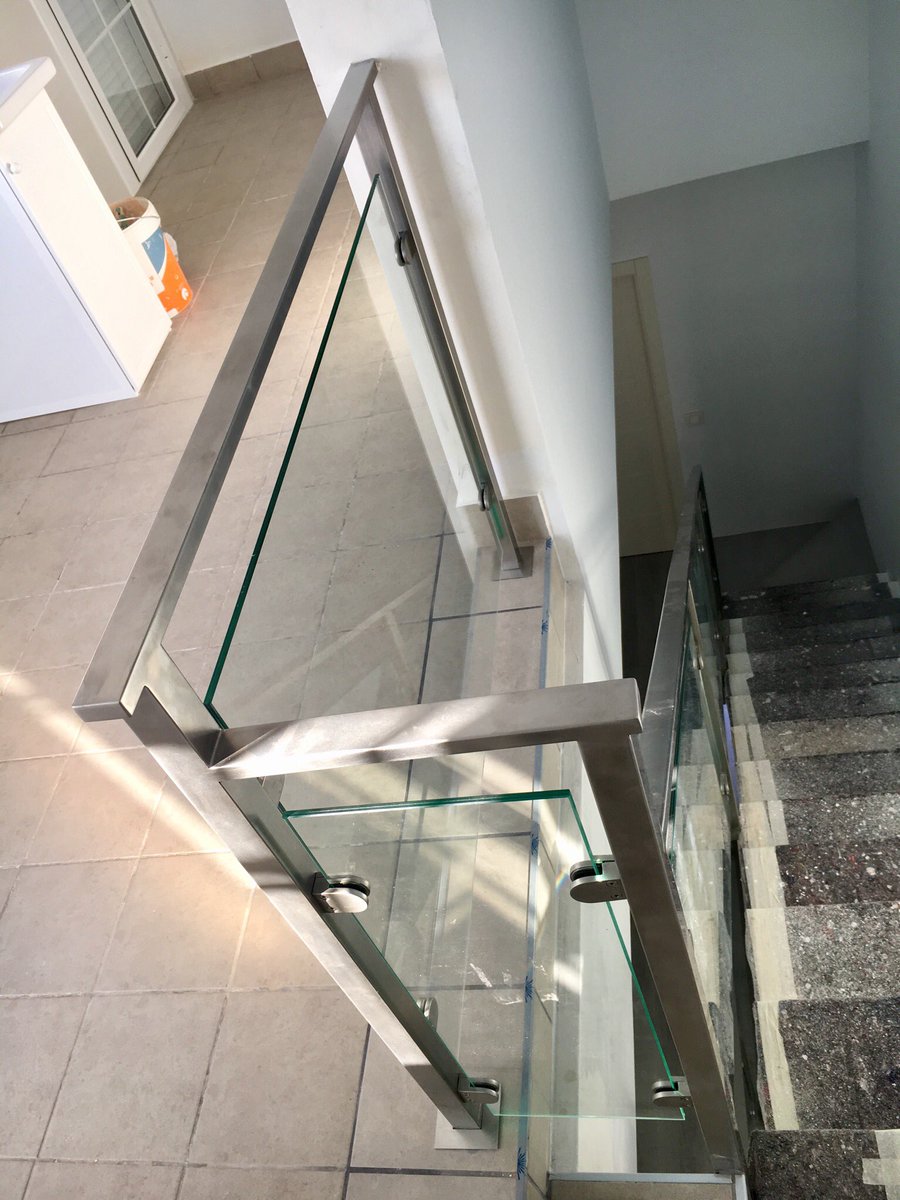 Baranda acero inoxidable con vidrio laminar de seguridad 4+4 transparente