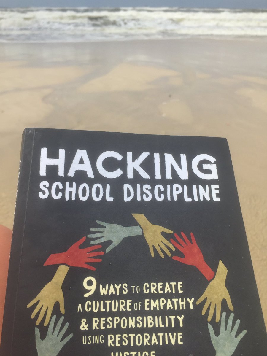NetrefaRachael's tweet photo. Beach Vacation reading! Finally have time to just soak it in:) #HackingSchoolDiscipline https://t.co/Ol2X8Z3swn