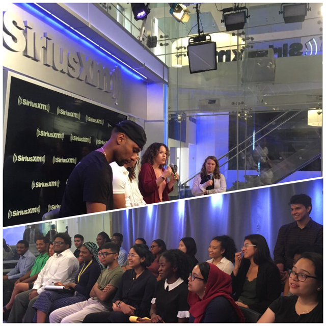 Prep_for_Prep's tweet photo. #LDO spotlight: What does a career in radio and music look like? Our students visit the @SIRIUSXM studio to chat with DJ and host @GrayRizzy and #PREP9 alum Donna Rizzo (P9 XIII), top row in red.
#ProfessionalAdvancement #careerexploration https://t.co/QmR80DMAkV