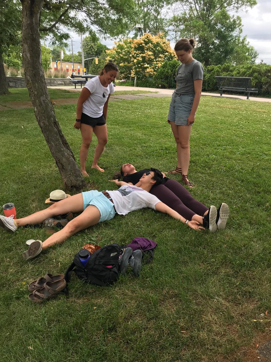 b_heather91's tweet photo. Measuring outside today for our final numeracy class. Estimating the circumference of the tree. It was a pleasure to teach 005. I even had some students for 3 courses. It’s bittersweet to have this course finish but I know our TCs will do great things!  ⁦@QueensEduc⁩ https://t.co/OKsfPHLcSa