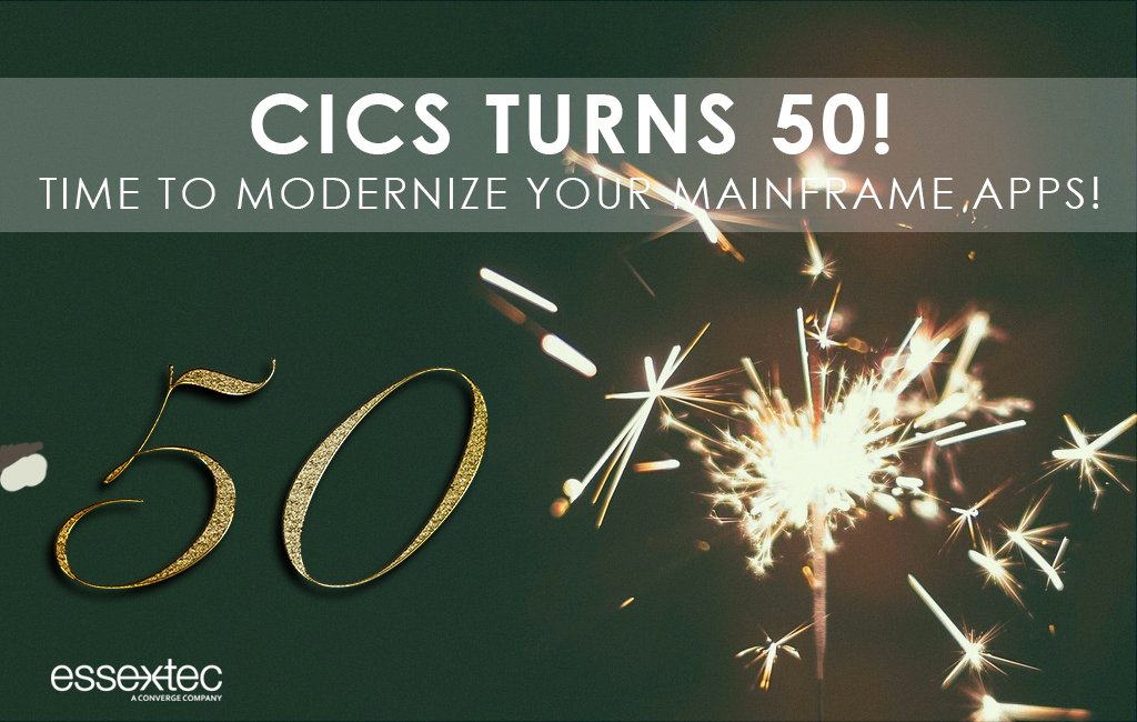 essextec's tweet photo. Happy 50th #CICS! CICS runs the world, but has aged. Time to Modernize your Custom #Mainframe Applications. @Essextec can help with your #modernization efforts. https://t.co/ec1D0BRnd5 #devops #agile #middleware #syncsort #customerinformatiolncontrolsystem https://t.co/5CfZuKX3z1