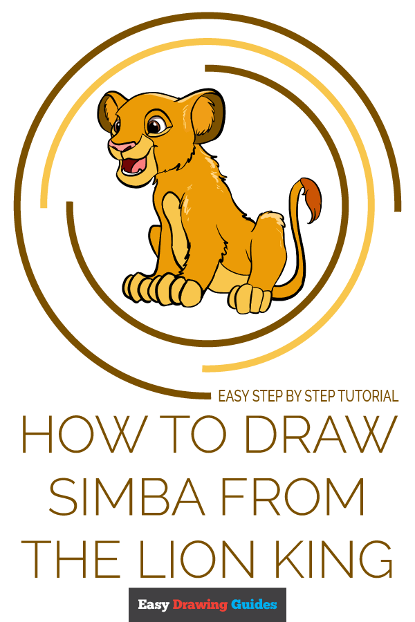 How to Draw Simba from the Lion King - Really Easy Drawing Tutorial