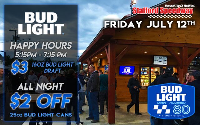 StaffordSpeedwy's tweet photo. Reminder: @budlight Happy Hour Tonight!
#BudLightOpen #Mods https://t.co/9qtzxedWVU
