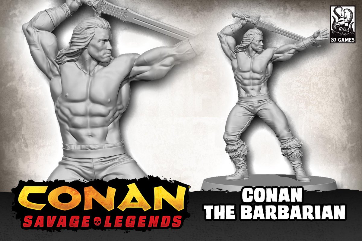 S7tabletopgames's tweet photo. Greetings Barbarians,

The Conan: Savage Legends Kickstarter, launching July 16th, will include three high quality 32mm sculpts of Arnold Schwarzenegger in his iconic role as Conan in the 1982 and 1984 films! 

#ConanSavageLegends #ConantheBarbarian #REH #arnoldschwarzenegger https://t.co/WTYLAB2Bxm