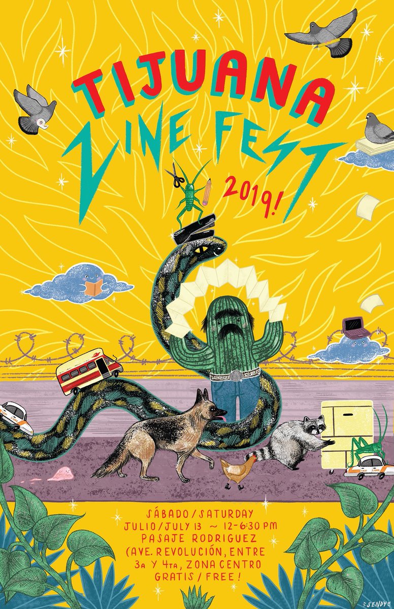 Nos vemos mañana  🙌🏽
Sabado 13 de Julio 12 PM a 6:30 PM 
📚 📖 🖋📒📓📕 🎨 
#TijuanaZineFest #PasajeRodríguez #Zine #Tijuana