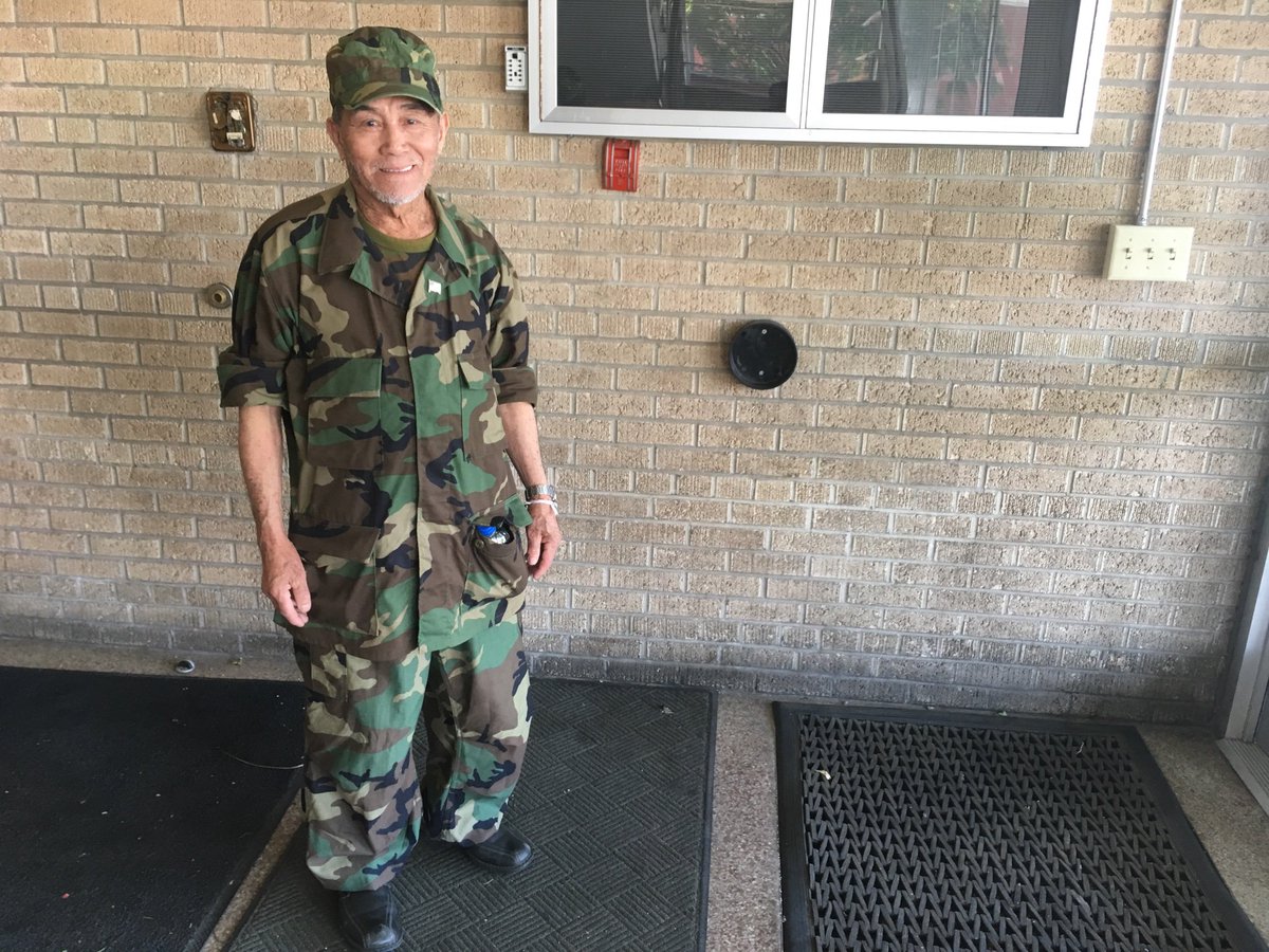 FrederickMelo's tweet photo. Fung Chang Lee of St. Paul wore military fatigues reminiscent of his service in Laos to the CIA/U.S. military forces. https://t.co/GkLxykk8nJ