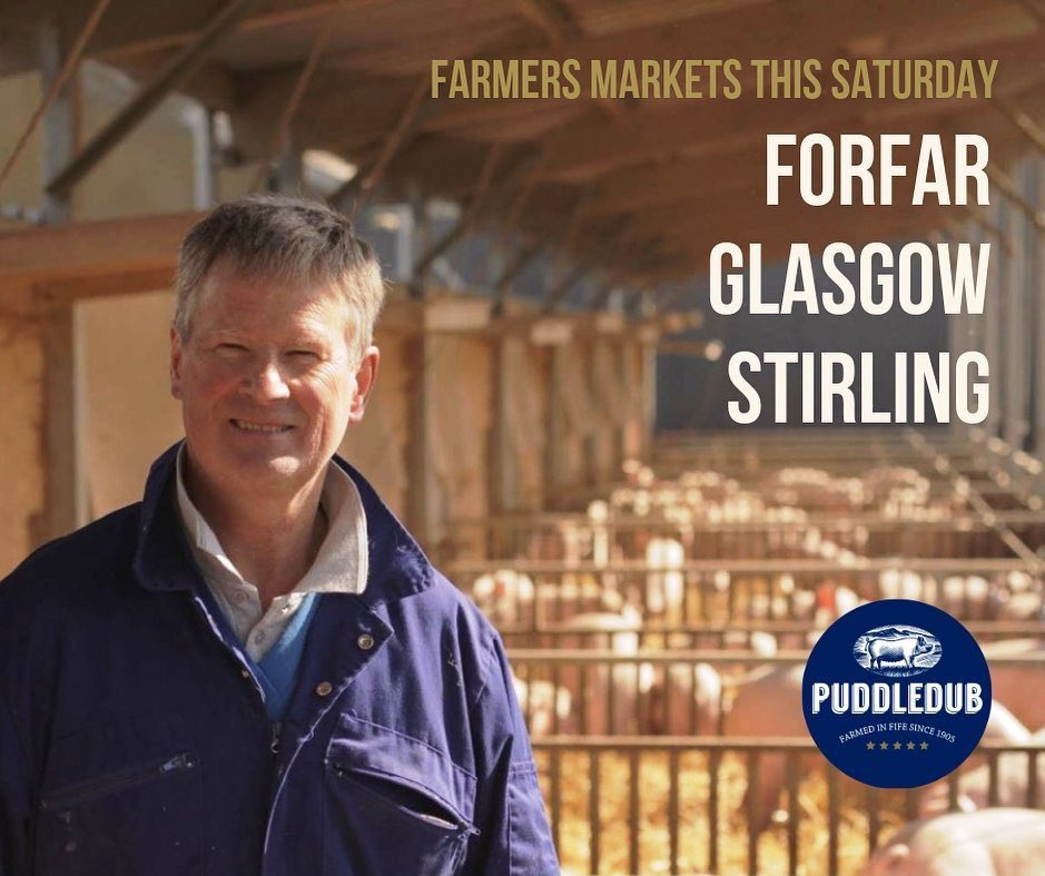 PuddledubPork's tweet photo. We’re off to farmers markets this Saturday in Forfar, Glasgow &amp; Stirling. See you there for some homegrown pork and dry cured bacon 😁 #drycuredbacon #forfor #forfarfarmersmarket #glasgowfoodie #glasgowfarmersmarket #stirling #stirlingfarmersmarket #homegrownpork https://t.co/QB6GO4tN1o