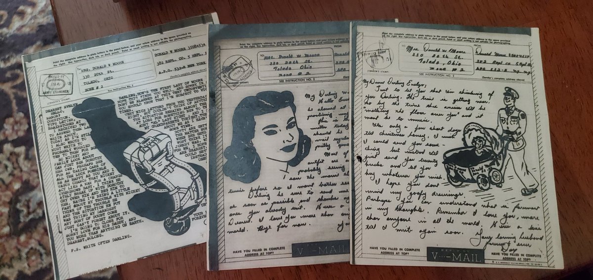 mooreky5's tweet photo. He was a paratrooper in WW2. A hero. When he died, we found a diary he kept during the war, love letters (complete w/ his drawings) &amp; the telegram he kept safe telling him my Dad was born. 😥🥰
❤ u, Grandpa! 
Happy Birthday! https://t.co/qi1EDI02Q8