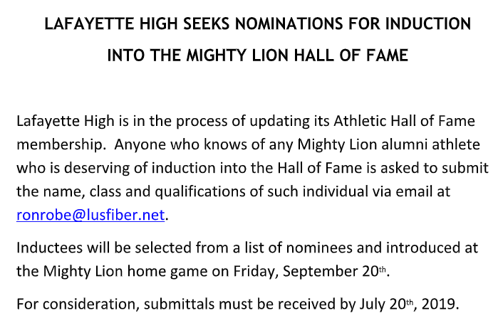 CoachRobPool's tweet image. Please help us recognize anyone you think should be added to the LHS athletic Hall of Fame