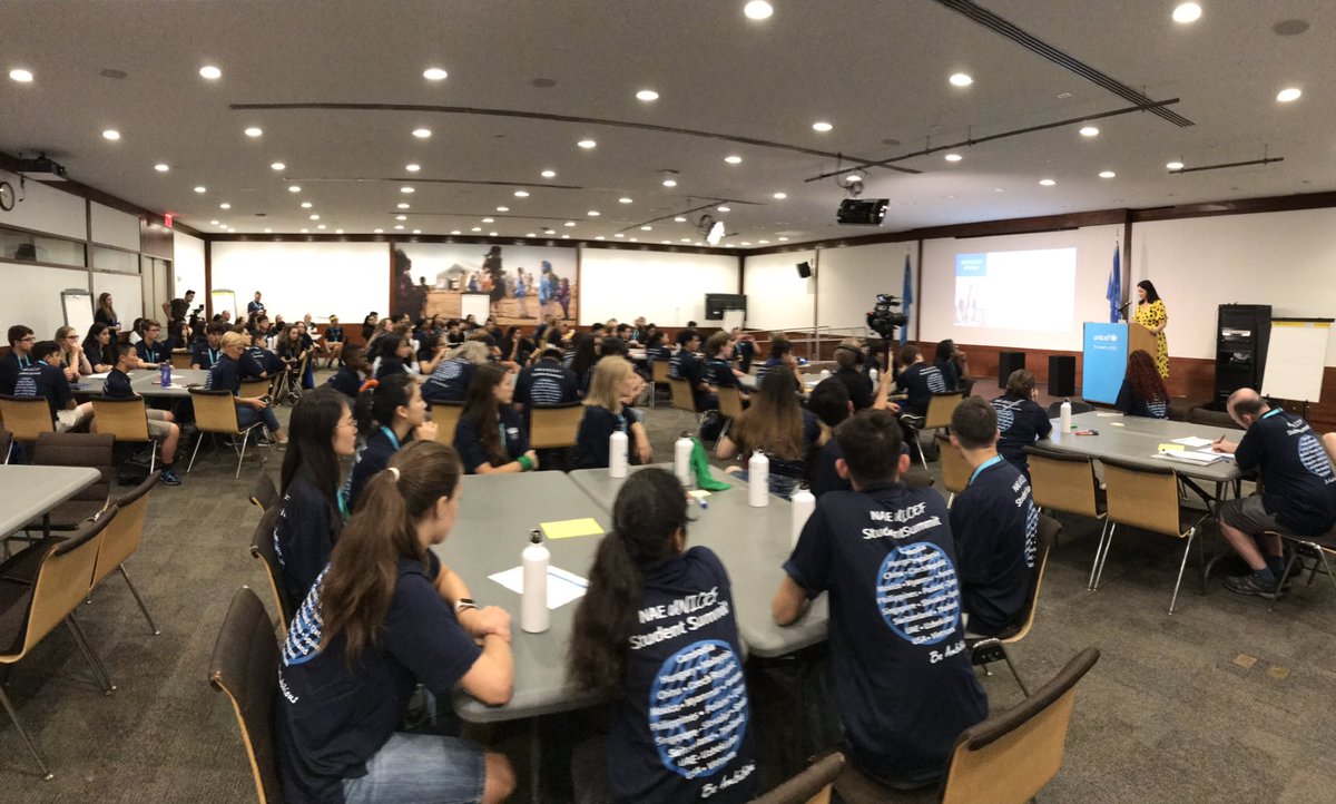 abirchenall's tweet image. Today @NAEducation kicked off the third #naeunicef student summit in NYC with our partners at @UNICEF.