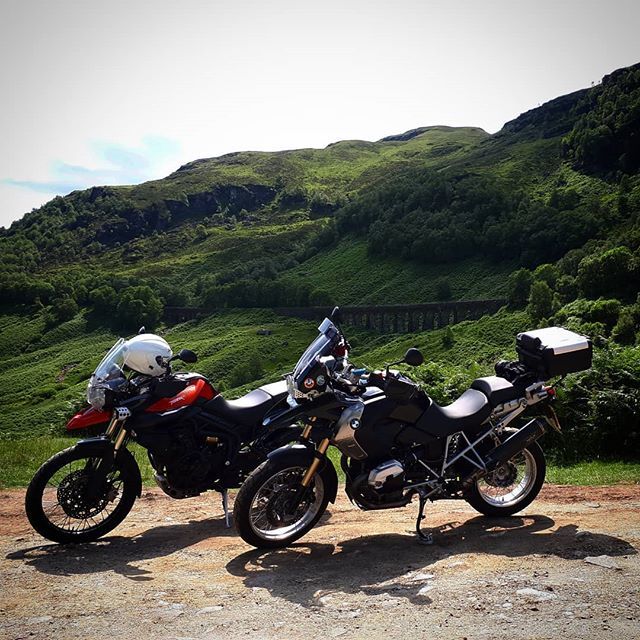 Great day out today on the bikes around Perthshire...#pitlochry #calvine #schehallion #killin #comrie #smaglen #dunkeld #Blairgowrie #triumph #triumphtiger #triumphofficial #triumph_uk #triumphtiger800xc #triumphmotorcycles #triumphtiger800 #bmw #bmwgs1200 #bmwgs