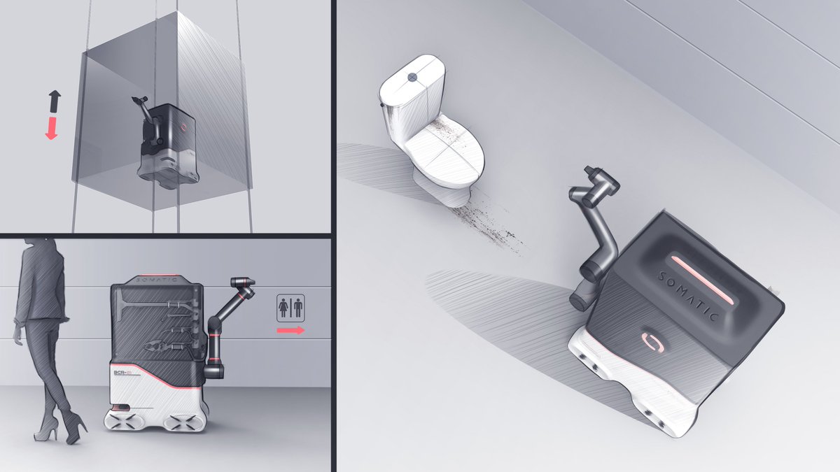 mlevy23's tweet photo. Bathroom cleaning robot for office buildings. June update video: https://t.co/aJo2F32eHm #somatic #bathroomcleaningrobot https://t.co/T8LnGmXncv