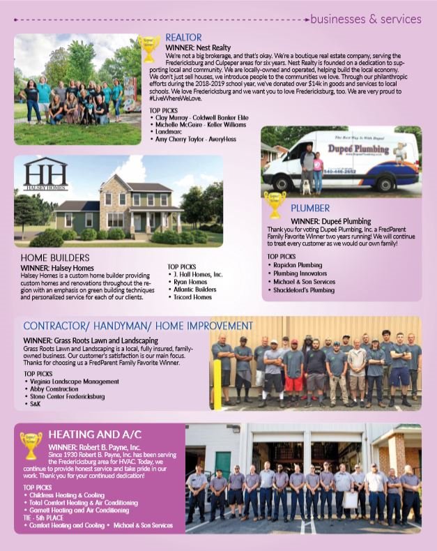 FredParent's tweet photo. Here are the #fredparent #familyfavorites2019 for the overall category of Businesses and Services. Congratulations Winners!
#familyfriendly #lovefxbg #virginiaisforfamilies #fredericksburgfamilies #localbusiness #familyowned https://t.co/2SpG7xxjEX