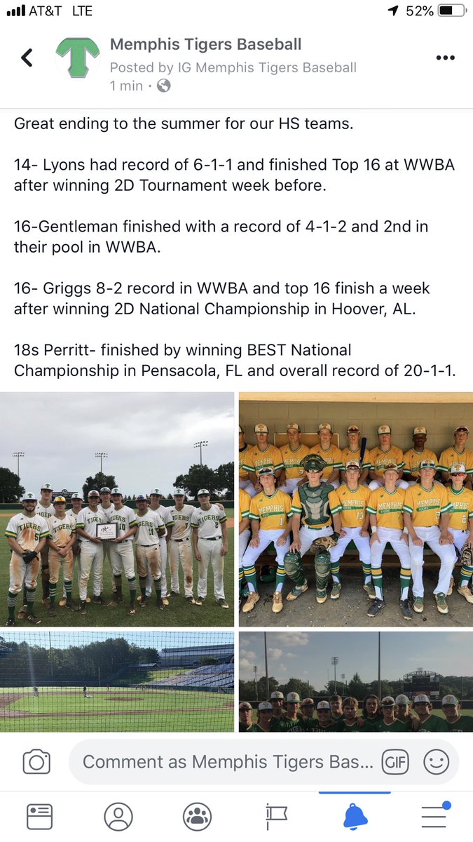 Baseballmemphis's tweet photo. Great summer for all of our 14-18s!

Tryouts August 10th at Gameday for next Fall/Summer. Come be a part of the most storied organization in Memphis, since 1966! https://t.co/flQc95GVwv