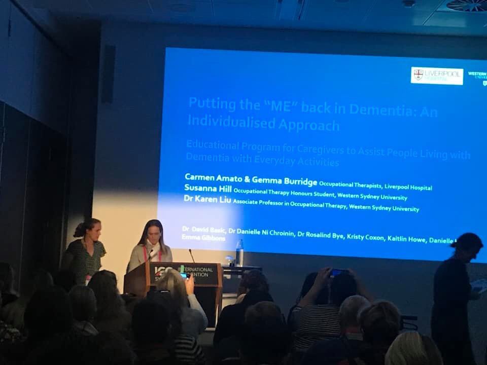 So nice seeing our SWSLHD occupational therapists and collaborators presenting this joint research project. Well done Carmen Amato and Gemma Burridge, previous honours students and all the collaborators on a great project! 
@WestSydU_SoSH @SWSLHD #otlifelab #wsuot #otaus2019