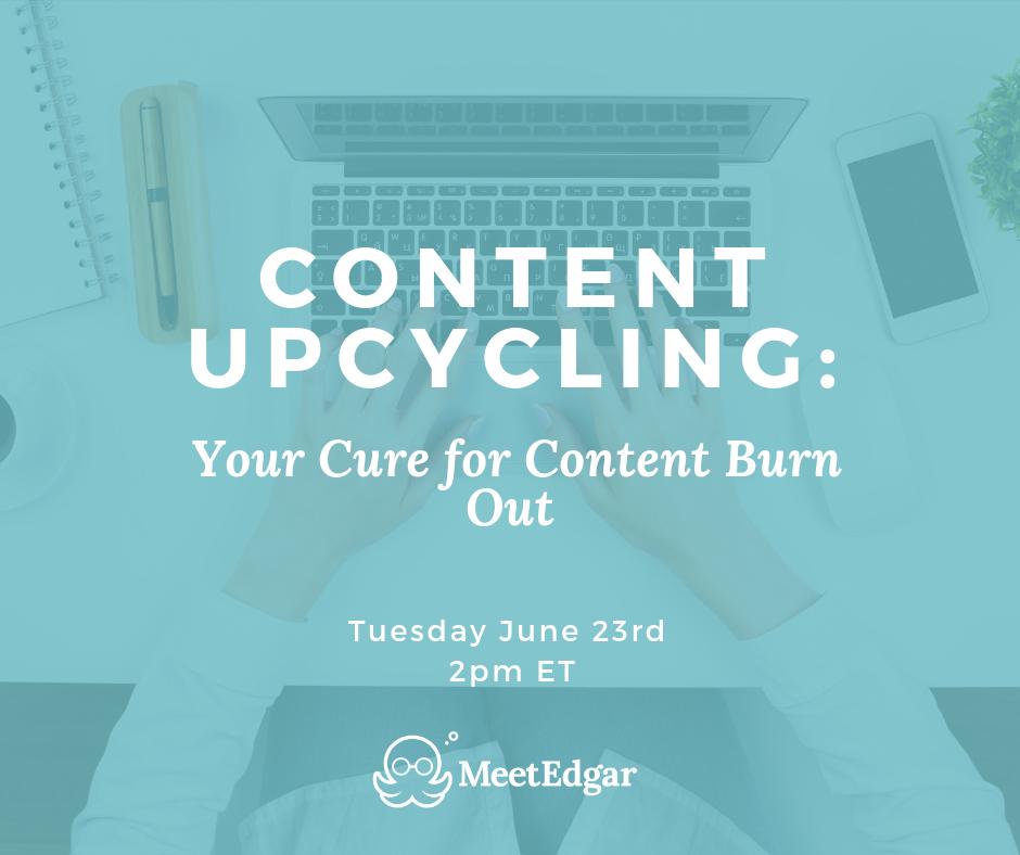 #ContentUpcycling is every smart content creator's secret weapon! We're sharing all the ways you can upcycle your content and really, why you should in our next webinar on July 23rd! Save your spot here: ed.gr/bo9zk