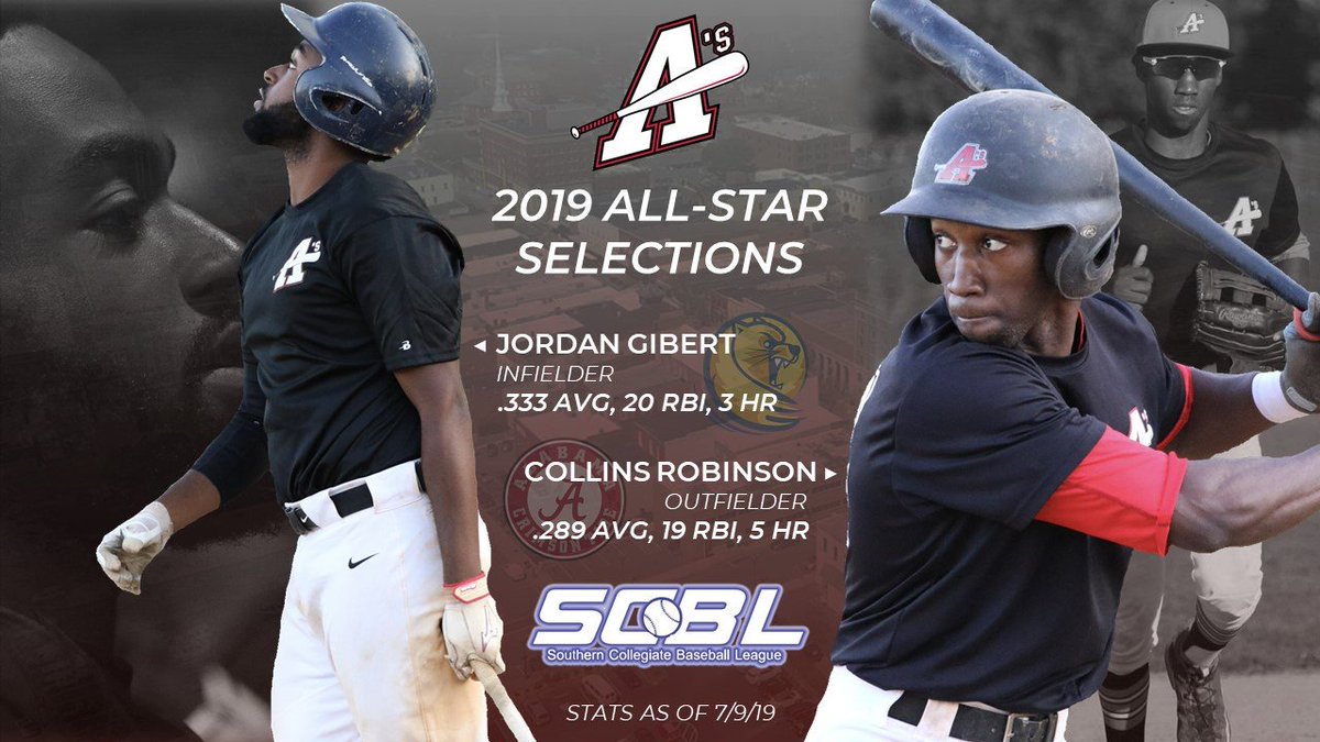scblathletics's tweet photo. Congratulations to our SCBL All-Star Team selections, Jordan Gibert and Collins Robinson! They will represent @SCBLbaseball next week at the Southeast Collegiate Prospect Showcase in Cary! https://t.co/9gHdRaUq2K