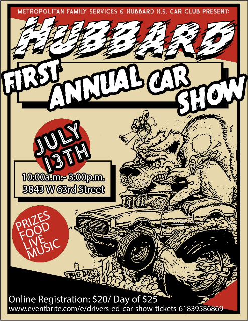 MetroFamChicago's tweet photo. Students in our #CommunitySchools program's Car Club at @Hubbard_HS are driving traffic to our #Midway Center's parking lot for their first annual Car Show, Saturday July 13! They'll display the cars they've worked on together, and invite brave owners to show their own cars. https://t.co/VLvD7615e1