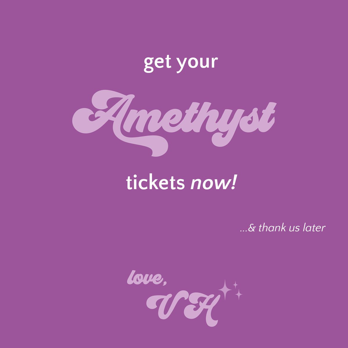 violet_society's tweet photo. Amethyst tickets are our special sale for you 💜⁣
This fun-filled weekend is just $15 away…⁣
Get your ~early bird~ tickets now! ⁣
Sale ends THIS Saturday 💸⁣
https://t.co/Je1g9tYqZe

 #tickets #earlybird #hackathon #violethacks #womenintech #womenintechnology https://t.co/XMl1hiedcd