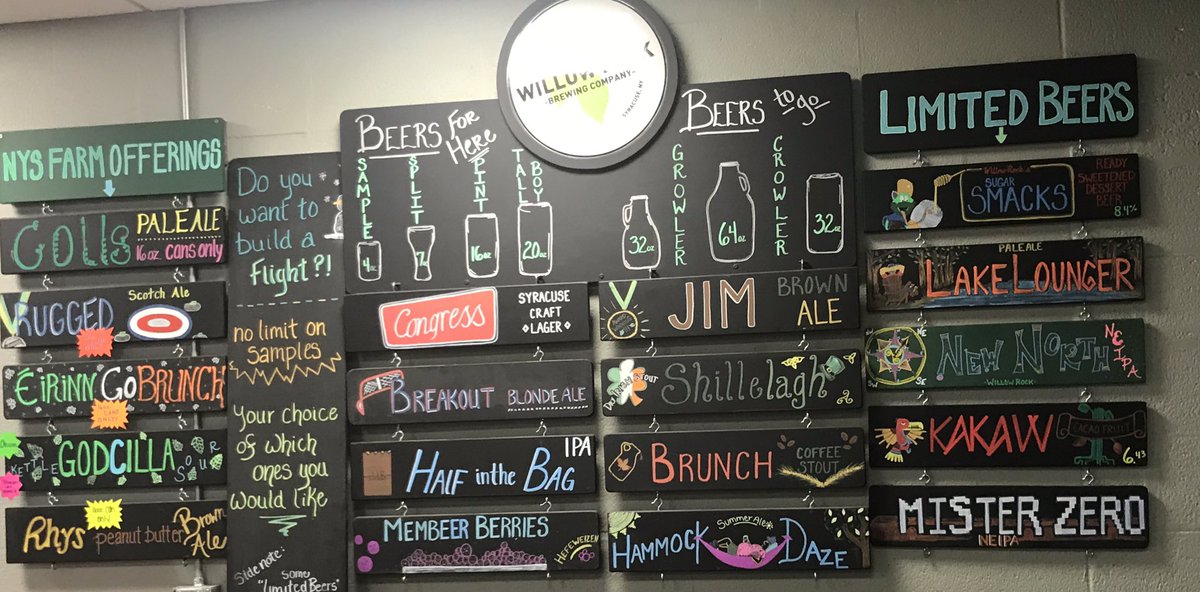 WillowRockBrew's tweet photo. Big board for tonight! Weโve got a pint for everyone! ๐ป#craftbeer #syrabrews #craftcans #beerlocal #buylocal https://t.co/ir0wXJcvA6
