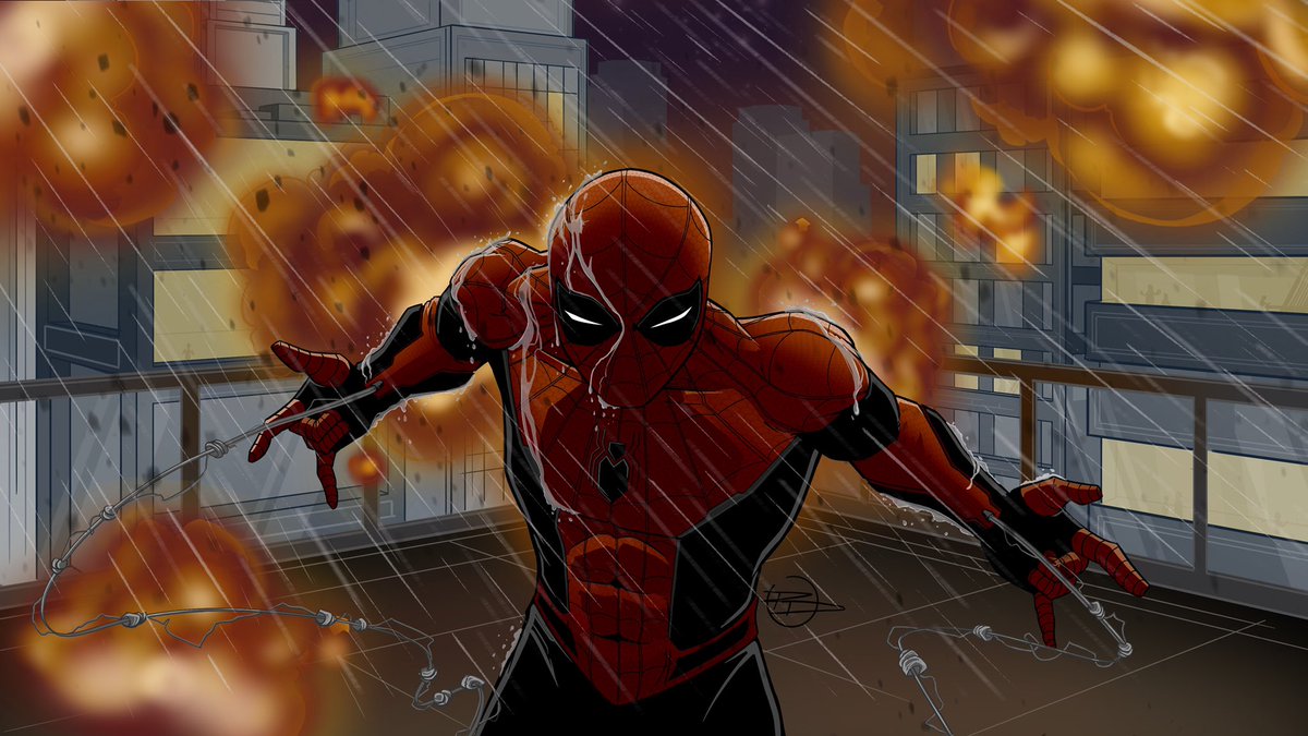 letsdrawstuff98's tweet photo. Digital inked and colored my Spider-man “Far from home” sketch. What did you guys think of the movie? #SpiderManFarFromHome #marvel #spiderman #DigitalArtist #art #letsdrawstuff98 #fanart https://t.co/9iqpNuln6V