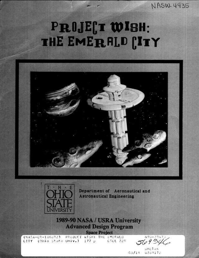 NASA Technical Reports Server (NTRS) 19900014154: Project WISH: The Emerald City : NASA Technical Reports Server (NTRS) : Free Download, Borrow, and Streaming : Internet Archive buff.ly/2LKLZpw