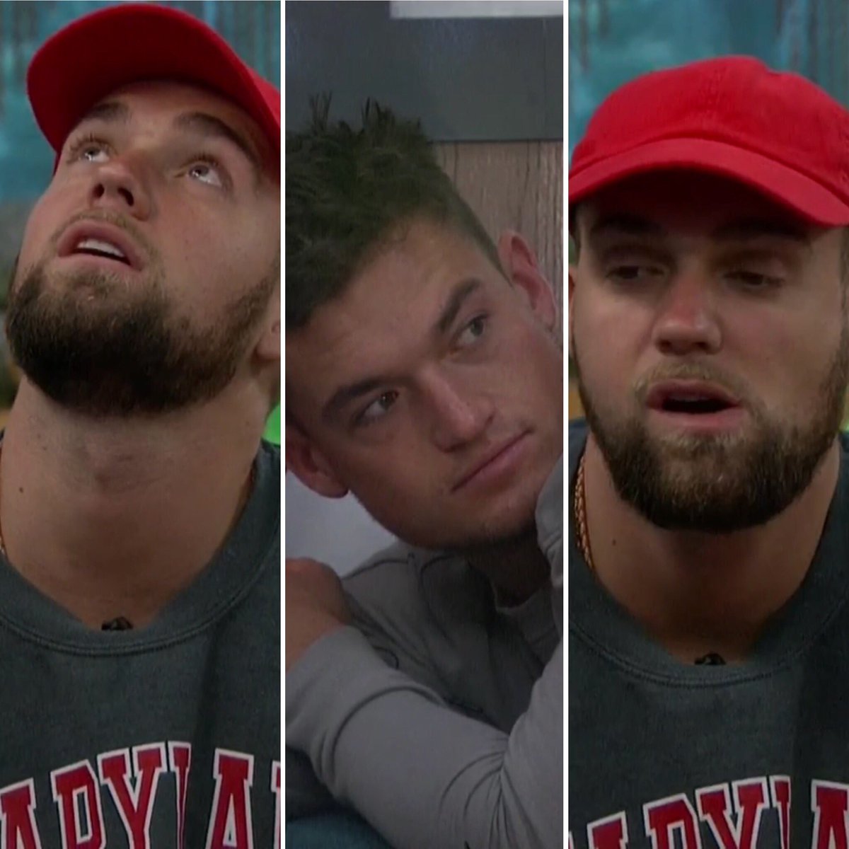ShawnaOzz's tweet photo. Tagging this with my #BBPredictions Check In. I’m reading this exchange as:

Nick: “No one came up [to the HOH] besides Sam.”

Jackson: 💭 Crap. He’s on to us.

Nick: 💭 I been knowing.

I need Nick to keep this stewing in his head, &amp; talk to Sam &amp; Sam only.

#BB21 https://t.co/ofhUYhct12