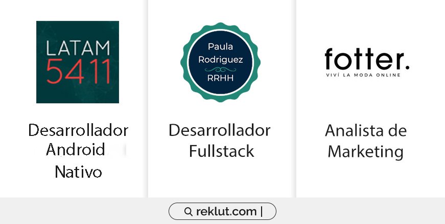 #Empleos #BusquedasIT #OportunidadLaboral
Desde Reklut nos especializamos en Empleos IT + Digital.
Desarrollador Android Nativo: bit.ly/2LRPdYi 
Desarrollador FullStack: bit.ly/2LQGFRC 
Analista de Marketing: bit.ly/2UVC3ux
