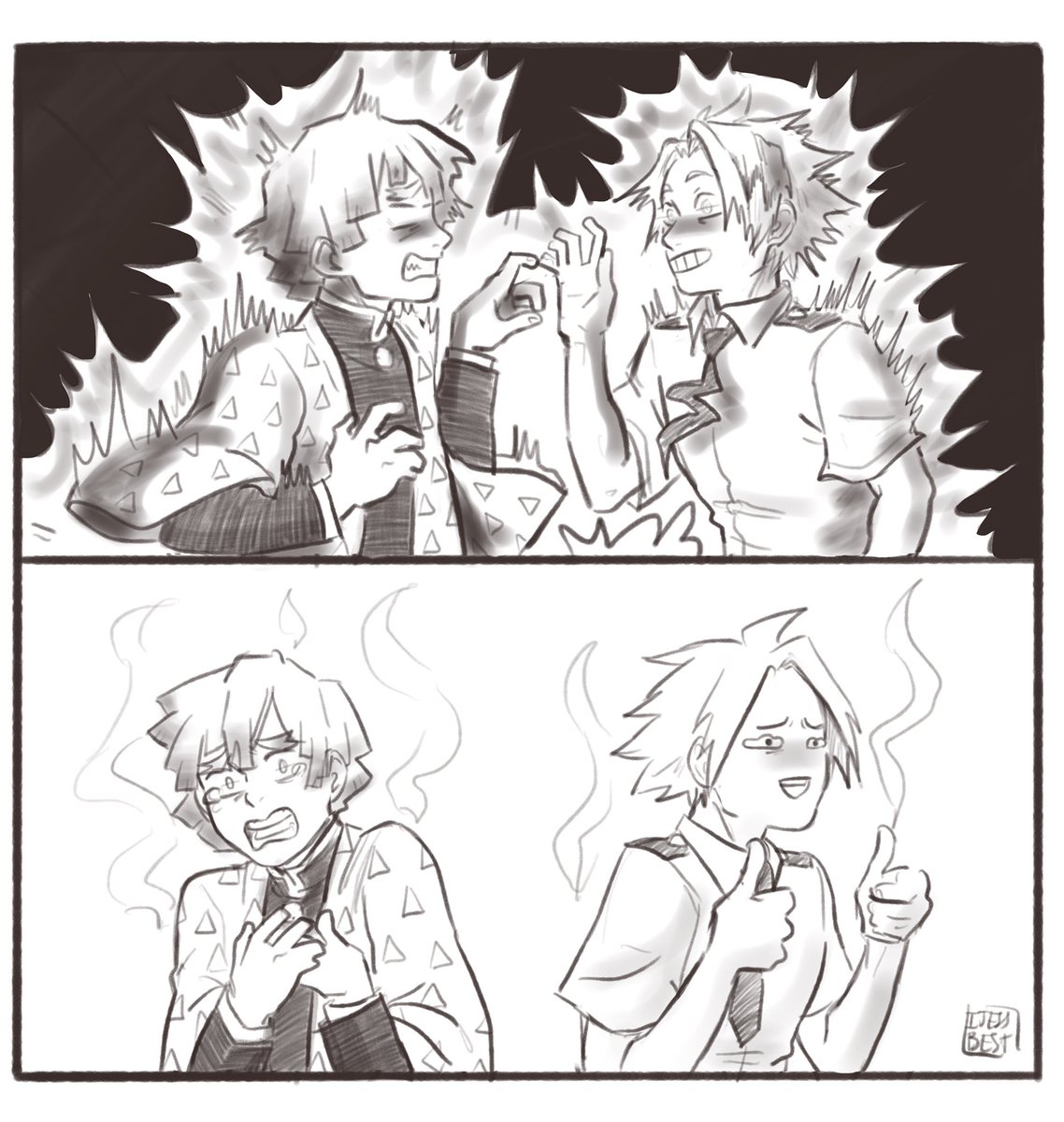 The meeting of two pikachu boys ⚡️⚡️
#BokuNoHeroAcademia #kimetsunoyaiba 