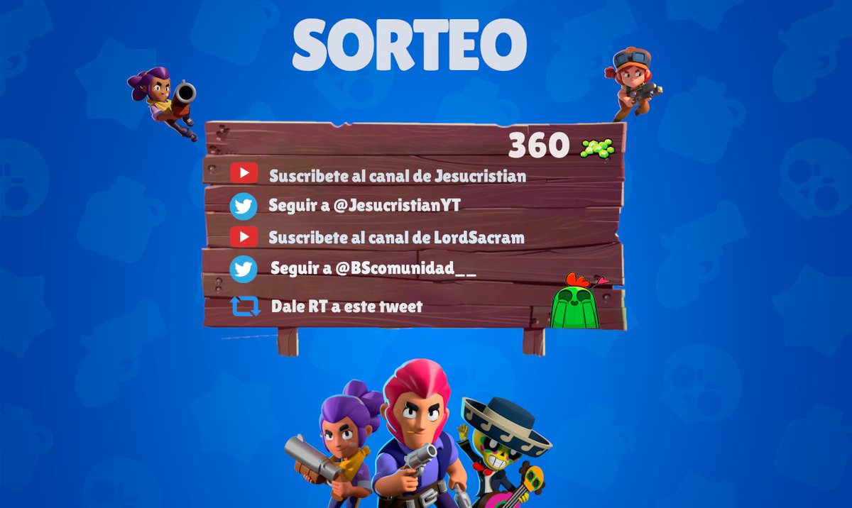 BScomunidad__'s tweet image. 🔥Sorteo 360 gemas🔥
Requisitos:
Seguir a @JesucristianYT 
Seguir a @BScomunidad__ 
Estar suscrito:youtube.com/channel/UCWy-r…
Estar suscrito: youtube.com/channel/UC8ovB…
Dar RT y menciona a un amigo. 
El proximo finde se dara el ganador. 👇⚡ GL