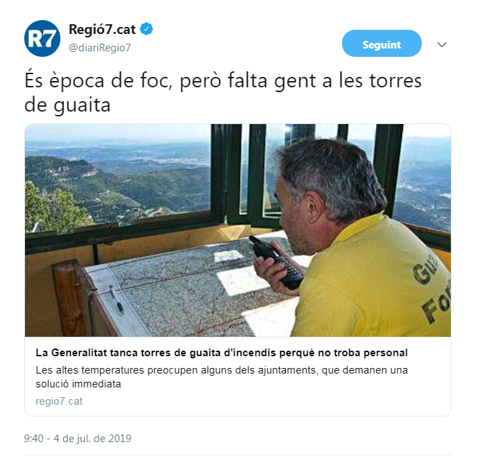 ANC_Bombers's tweet photo. Tenim un greu problema a Catalunya: no hi ha socorristes a les platges ni guaites als boscos.
Està clar que les pèssimes condicions laborals i els salaris baixos provoquen que la gent no vulgui treballar.  
Urgeix una reflexió del model prevenció i les seves condicions laborals. https://t.co/6RFJvsrJ1L