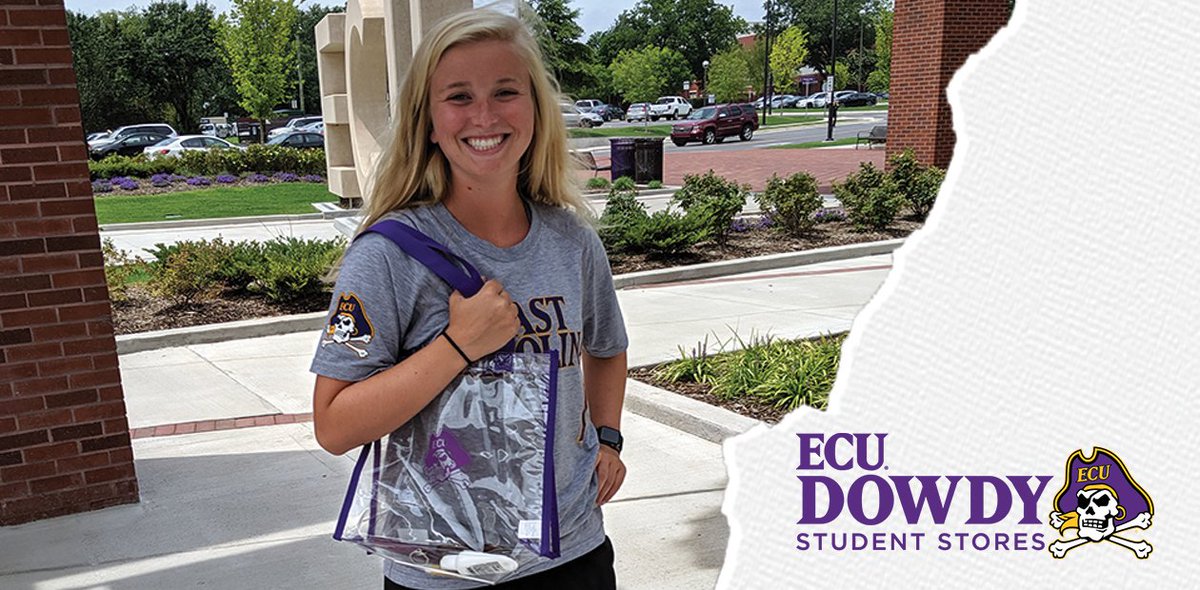 ECUDowdy's tweet photo. Clearly the bag you need for @ECUPiratesFB in Dowd-Ficklen this fall! 🏈 More new clear bags arriving soon at Dowdy Student Stores, Main Campus Student Center. ☠️ #PirateNation #PirateFootball #ECUPirateClub #ECUSPC #ECUGrad #PirateAlumni https://t.co/F9L4bnydI0